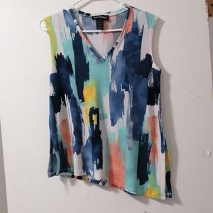 Soft works colourful v-neck sleeveless summer top